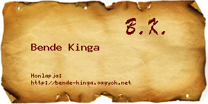 Bende Kinga névjegykártya